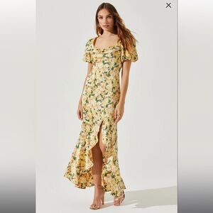 DAYANARA PUFF SLEEVE FLORAL MAXI DRESS